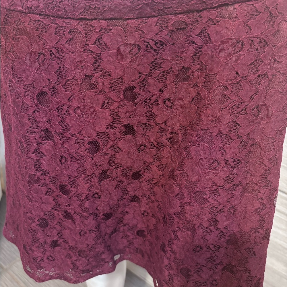 Outback Red Deep Wine Lace Skirt from The Limited